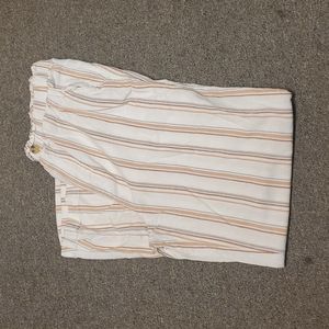 Aeropostale White Striped Trousers with Tan and Light Brown Stripes